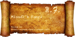 Missák Fanni névjegykártya
